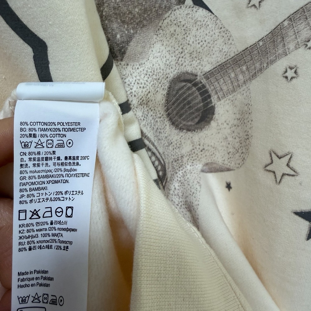 Taylor Swift 2023 The Eras Tour Graphic Concert‎ Hoodie Sweatshirt Size XL Cream - Picture 8 of 8